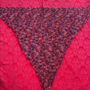Multicolor Knit Triangle Shawl